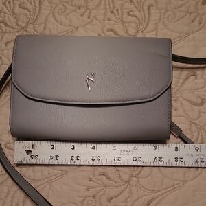 Elegant Gray Vegan Leather Crossbody Bag